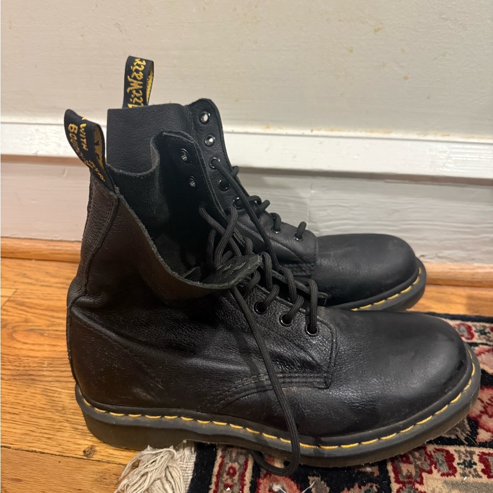 Dr. Martens Black Leather Combat Boots